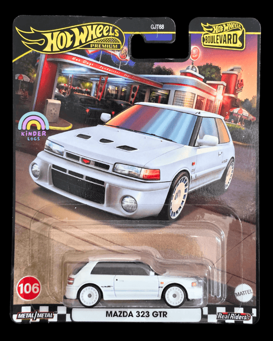 Premium Hot Wheels Mazda 323 GTR - Boulevard 106 (Imported) - Kinder Logs