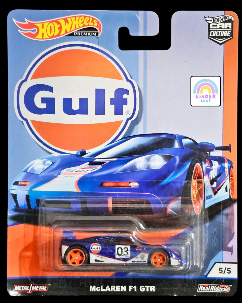 Premium Hot Wheels McLaren F1 GTR Gulf Edition - Kinder Logs