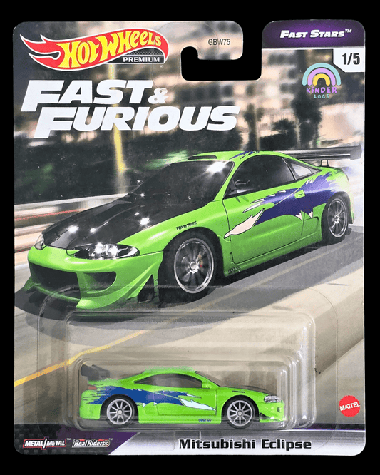 Premium Hot Wheels Mitsubishi Eclipse - Fast Stars - F&F (Imported) - Kinder Logs