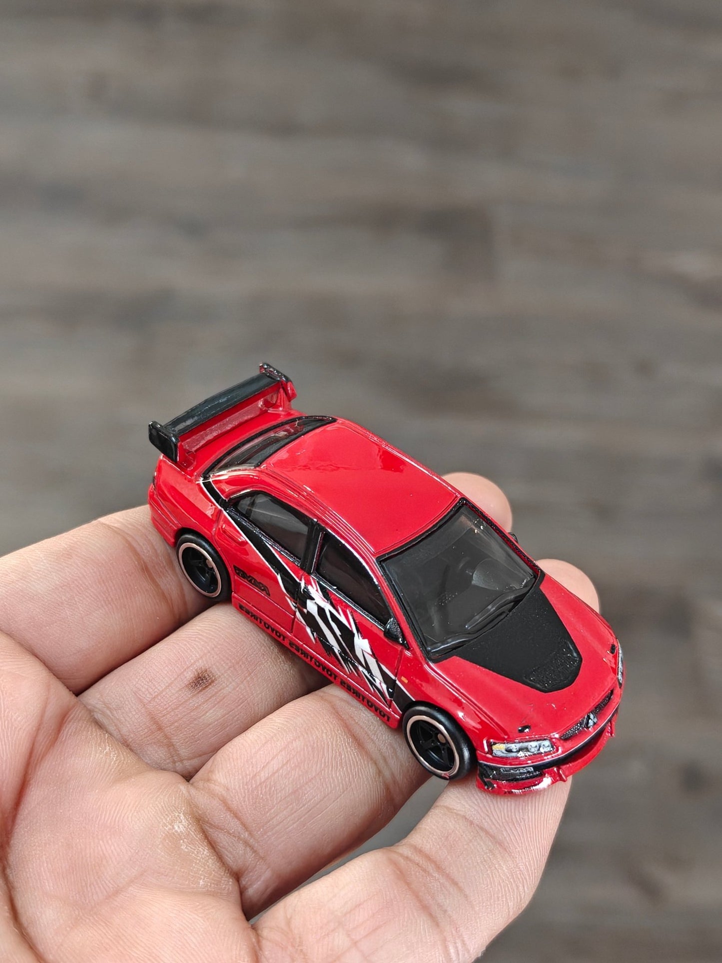 Premium Hot Wheels Mitsubishi Lancer Evolution IX - Red (Uncarded - New) - Kinder Logs