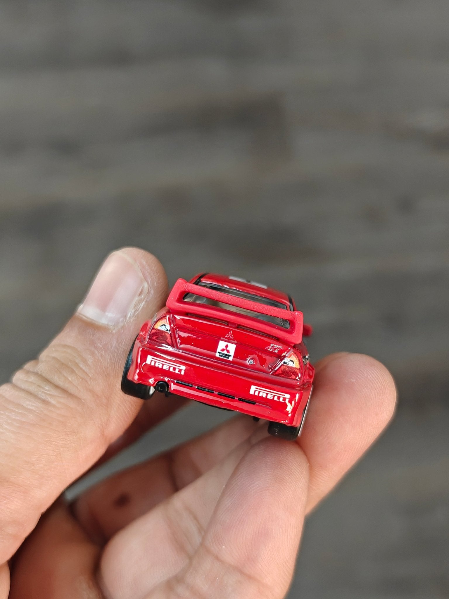 Premium Hot Wheels Mitsubishi Lancer Evolution VI - Red (Uncarded - New) - Kinder Logs