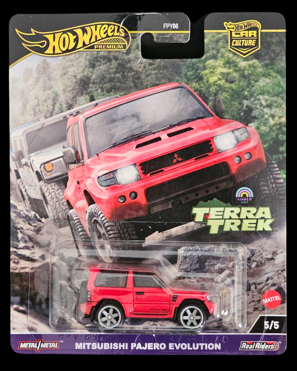 Premium Hot Wheels Mitsubishi Pajero Evolution - Terra Trek - Kinder Logs