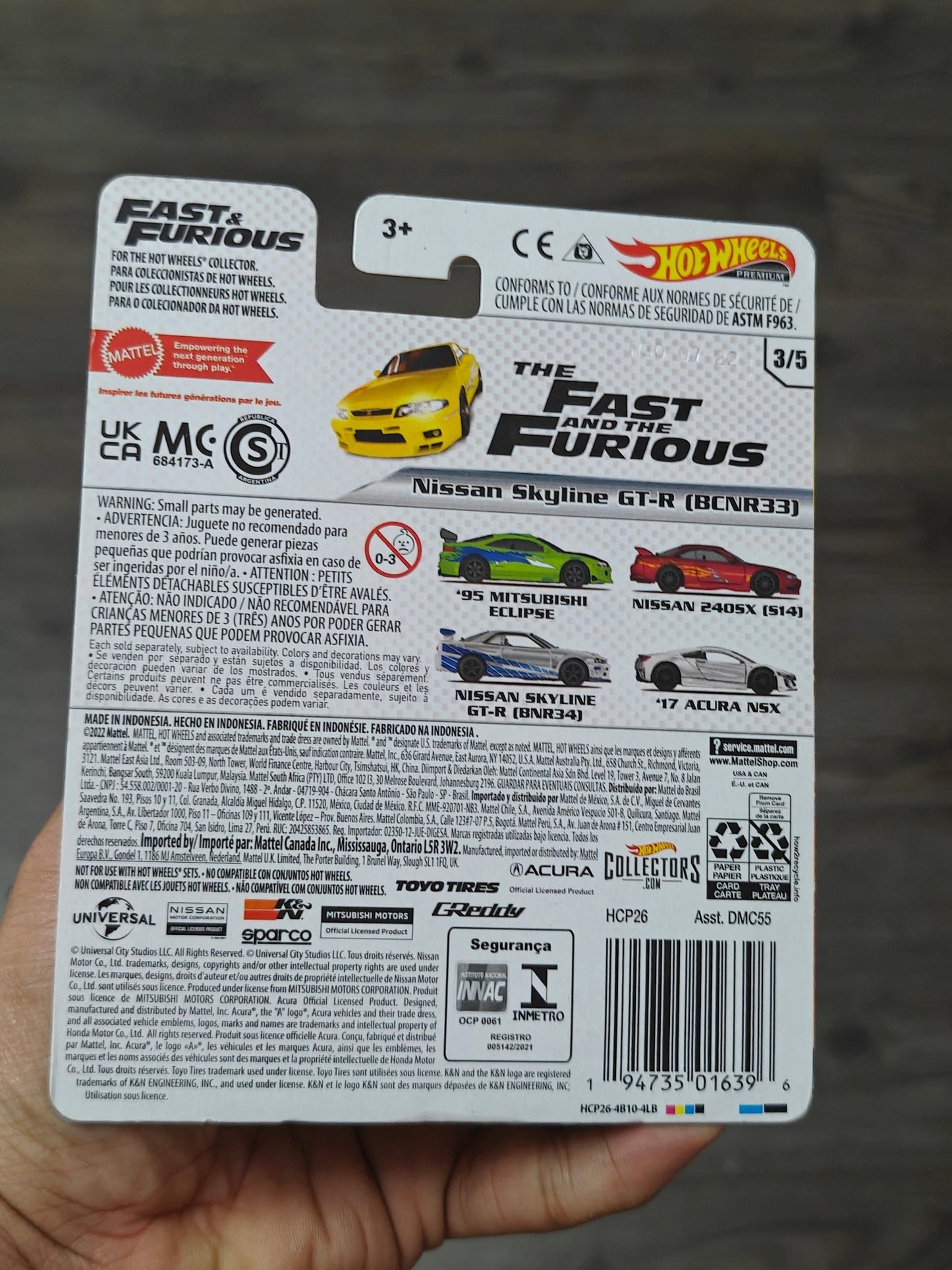 Premium Hot Wheels Nissan Skyline GT - R (BCNR33) - Fast & Furious - Kinder Logs