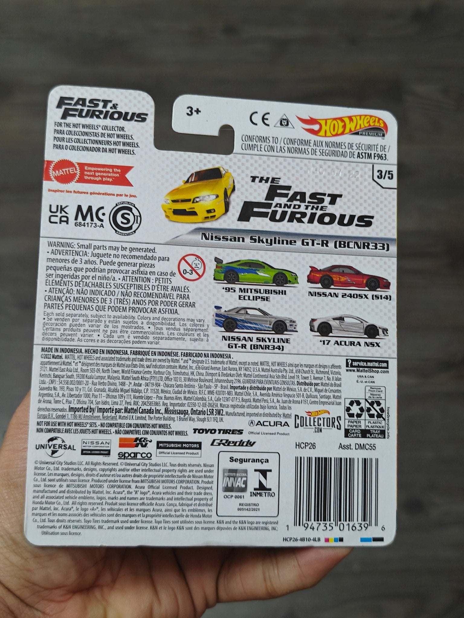 Premium Hot Wheels Nissan Skyline GT - R (BCNR33) - Fast & Furious - Kinder Logs