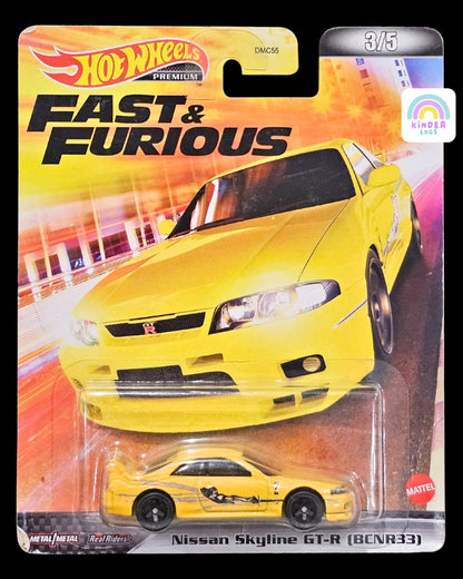 Premium Hot Wheels Nissan Skyline GT - R (BCNR33) - Fast & Furious - Kinder Logs