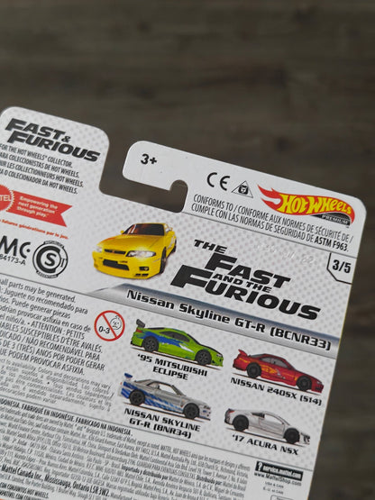 Premium Hot Wheels Nissan Skyline GT - R (BCNR33) - Fast & Furious - Kinder Logs