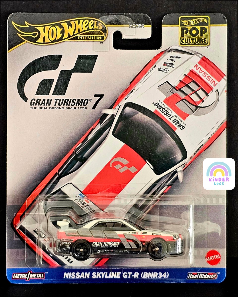 Premium Hot Wheels Nissan Skyline GT - R (BNR34) - Gran Turismo 7 - Kinder Logs