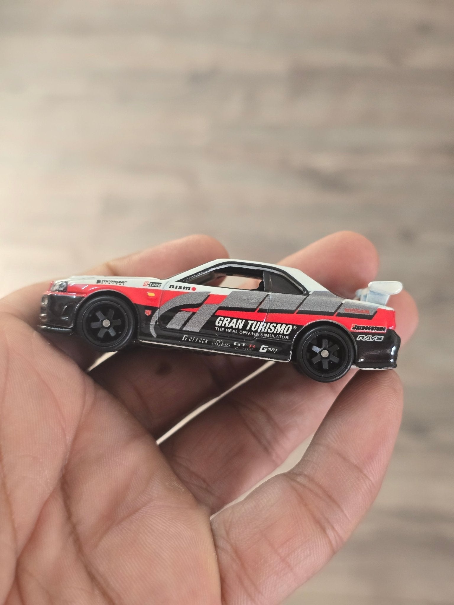 Premium Hot Wheels Nissan Skyline GT - R (BNR34) - Gran Turismo 7 (Uncarded - New) - Kinder Logs