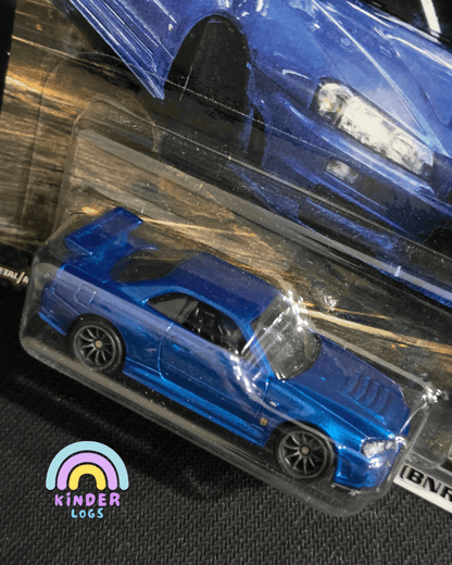 Premium Hot Wheels Nissan Skyline GTR (BNR34) - Fast And Furious - Kinder Logs