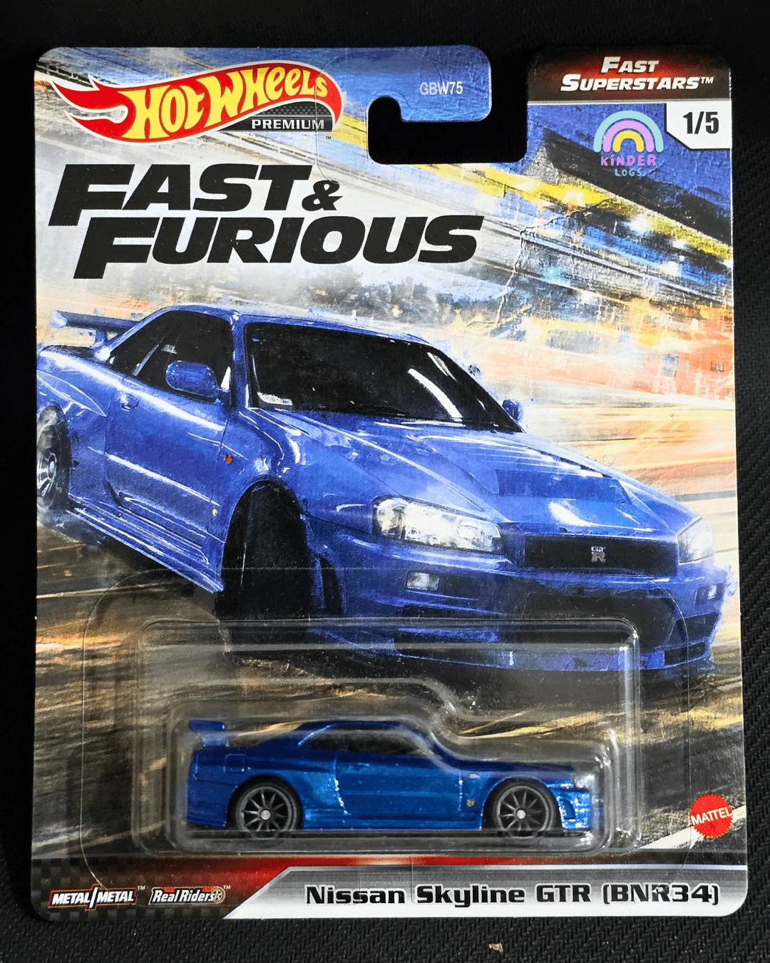 Premium Hot Wheels Nissan Skyline GTR (BNR34) - Fast And Furious - Kinder Logs