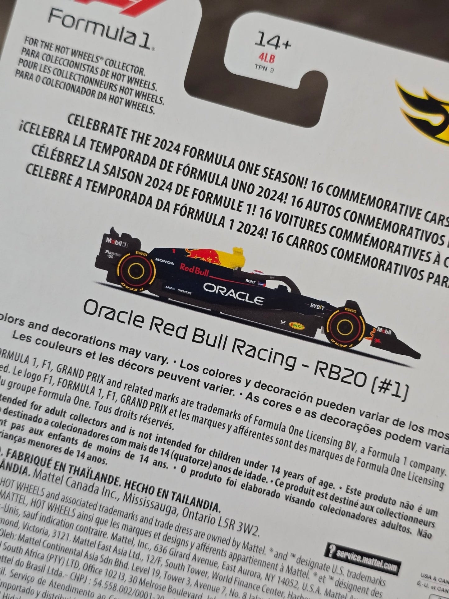 Premium Hot Wheels Oracle Red Bull Racing - RB20 (1) - Imported - Kinder Logs