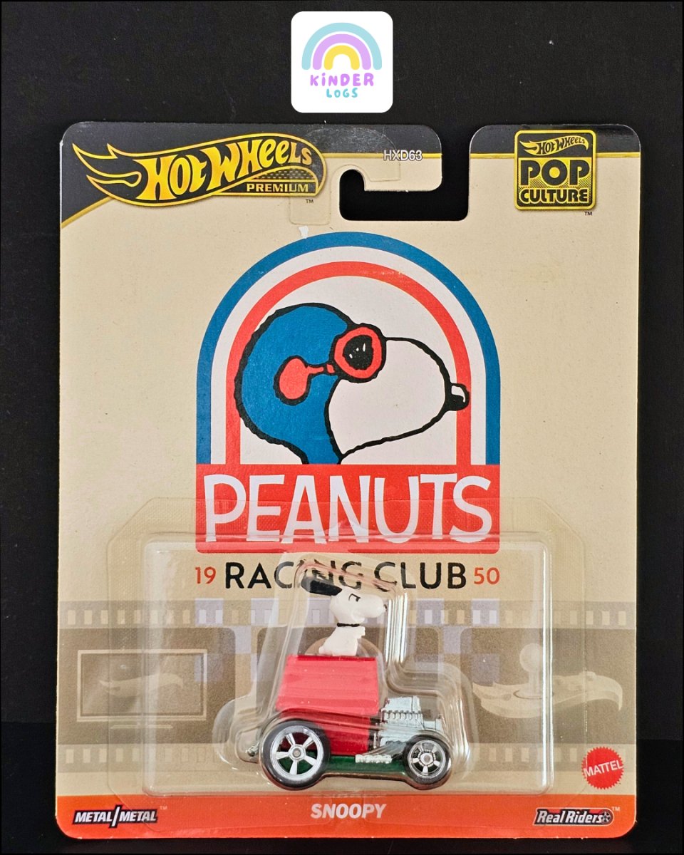 Premium Hot Wheels Peanuts 1950 Racing Club Snoopy - Kinder Logs