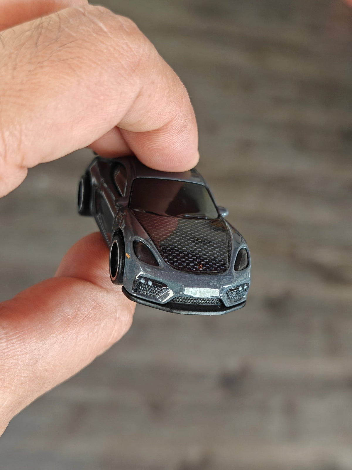 Premium Hot Wheels Porsche 718 Cayman GT4 - Grey (Pre-Owned) - Kinder Logs