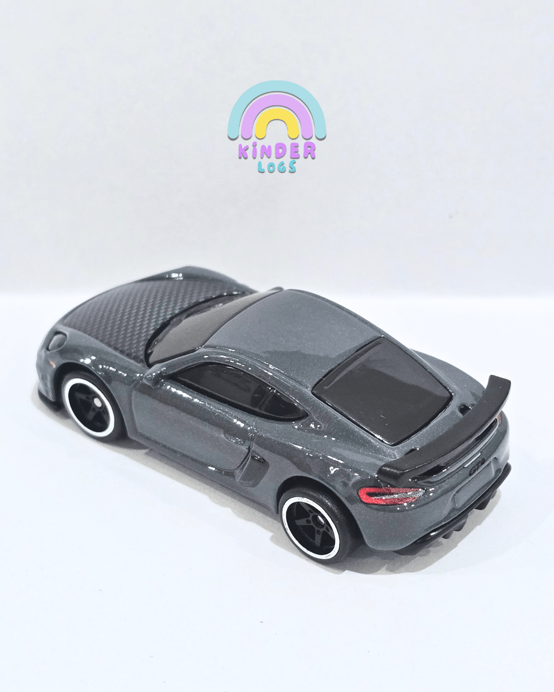 Premium Hot Wheels Porsche 718 Cayman GT4 - Grey (Uncarded) - Kinder Logs