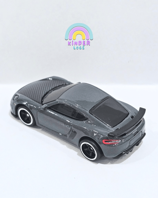 Premium Hot Wheels Porsche 718 Cayman GT4 - Grey (Uncarded) - Kinder Logs