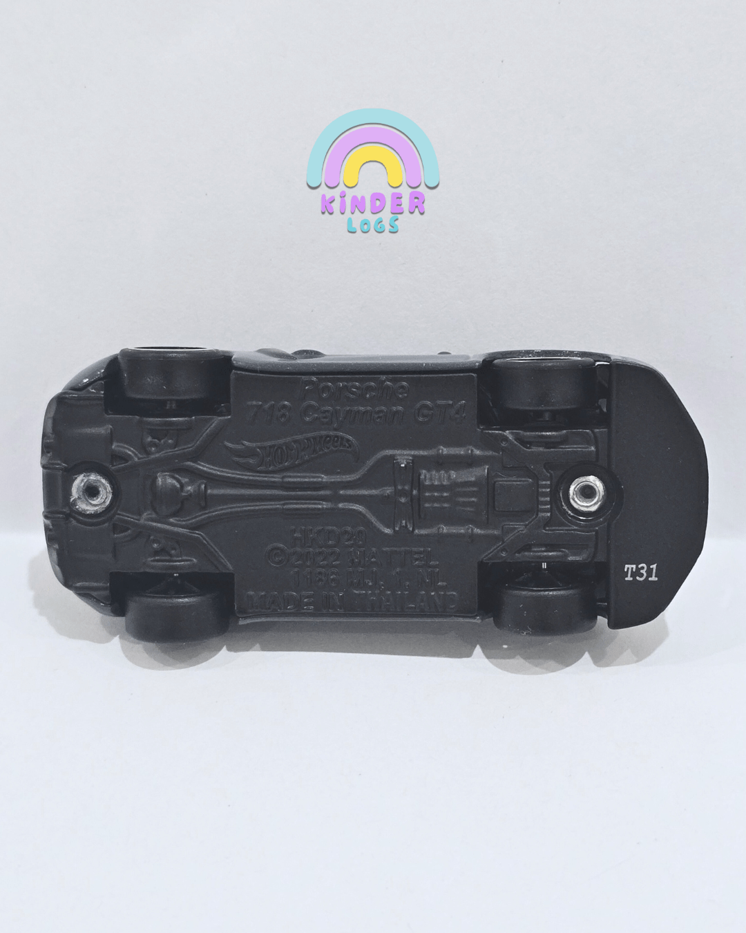 Premium Hot Wheels Porsche 718 Cayman GT4 - Grey (Uncarded) - Kinder Logs