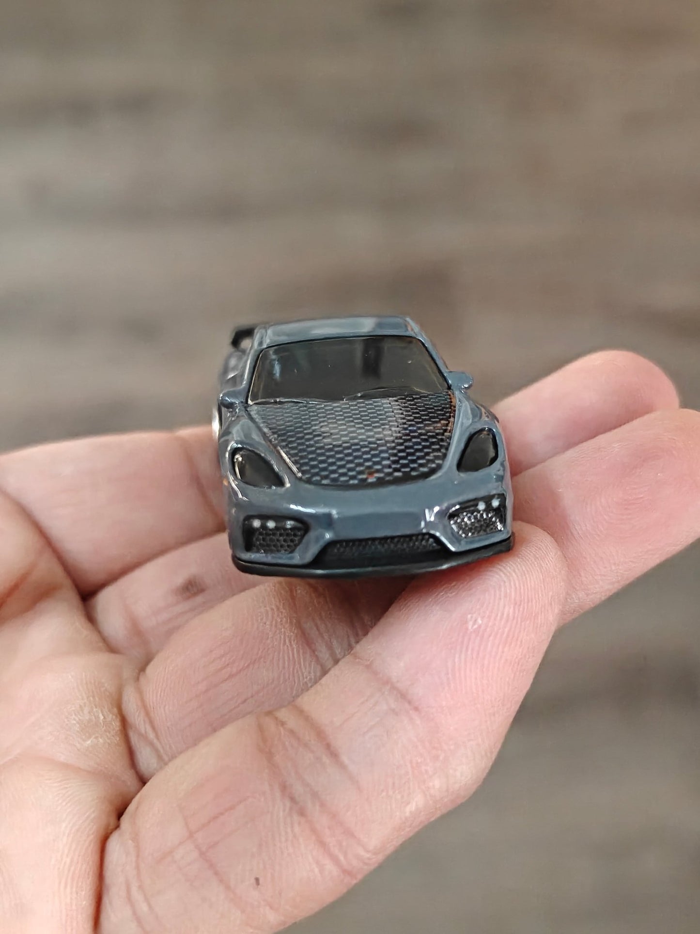 Premium Hot Wheels Porsche 718 Cayman GT4 - Grey (Uncarded - New) - Kinder Logs