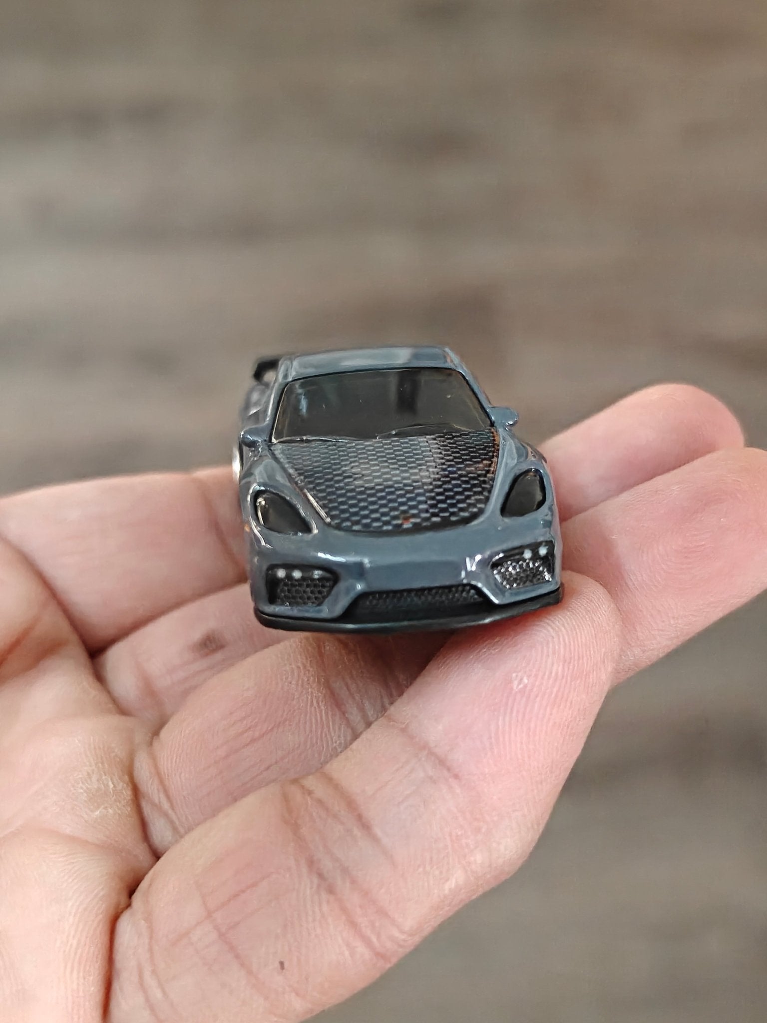 Premium Hot Wheels Porsche 718 Cayman GT4 - Grey (Uncarded - New) - Kinder Logs