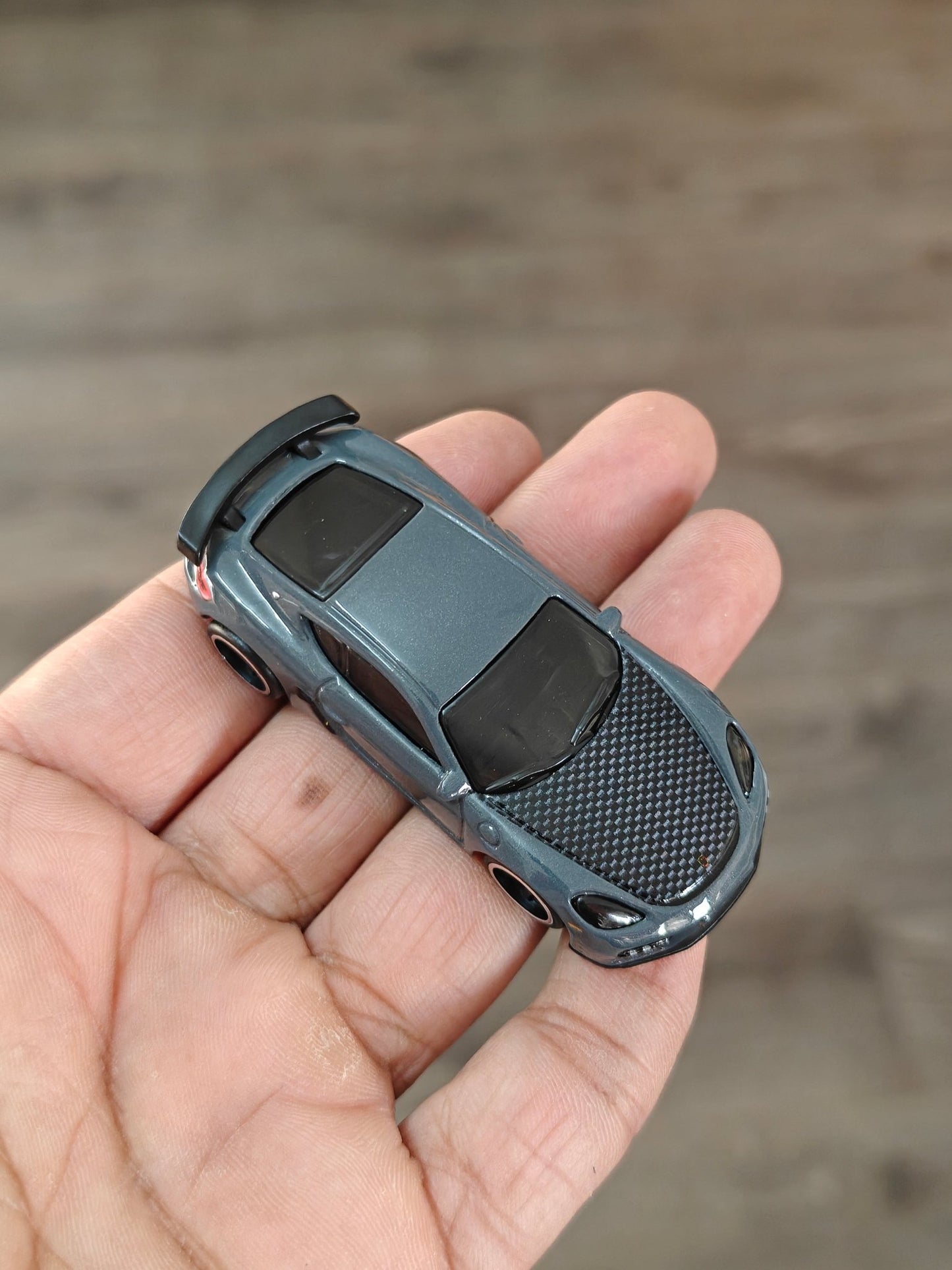 Premium Hot Wheels Porsche 718 Cayman GT4 - Grey (Uncarded - New) - Kinder Logs