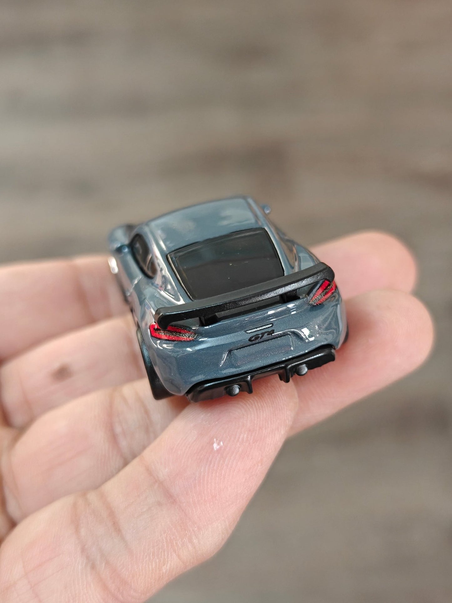 Premium Hot Wheels Porsche 718 Cayman GT4 - Grey (Uncarded - New) - Kinder Logs