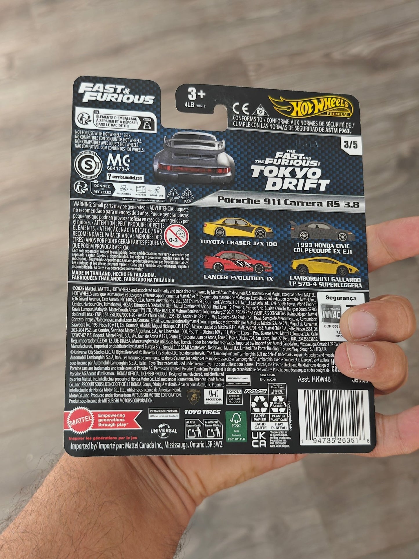 Premium Hot Wheels Porsche 911 Carrera 3.8 - Fast & Furious (Imported) - Kinder Logs