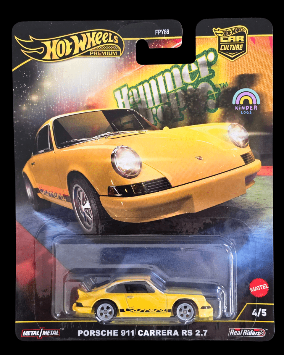 Premium Hot Wheels Porsche 911 Carrera RS 2.7 - Hammer Drop - Kinder Logs