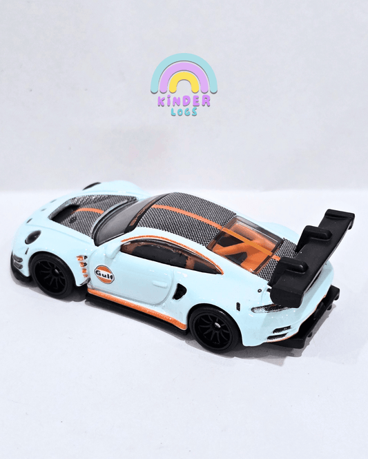 Premium Hot Wheels Porsche 911 GT3 R Gulf Edition (Uncarded - New) - Kinder Logs