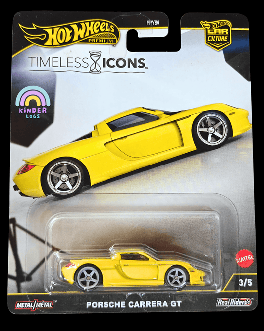 Premium Hot Wheels Porsche Carrera GT - Yellow - Timeless Icons (Imported) - Kinder Logs