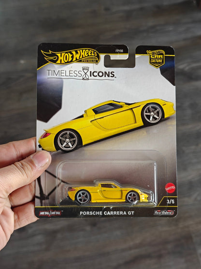 Premium Hot Wheels Porsche Carrera GT - Yellow - Timeless Icons (Imported) - Kinder Logs