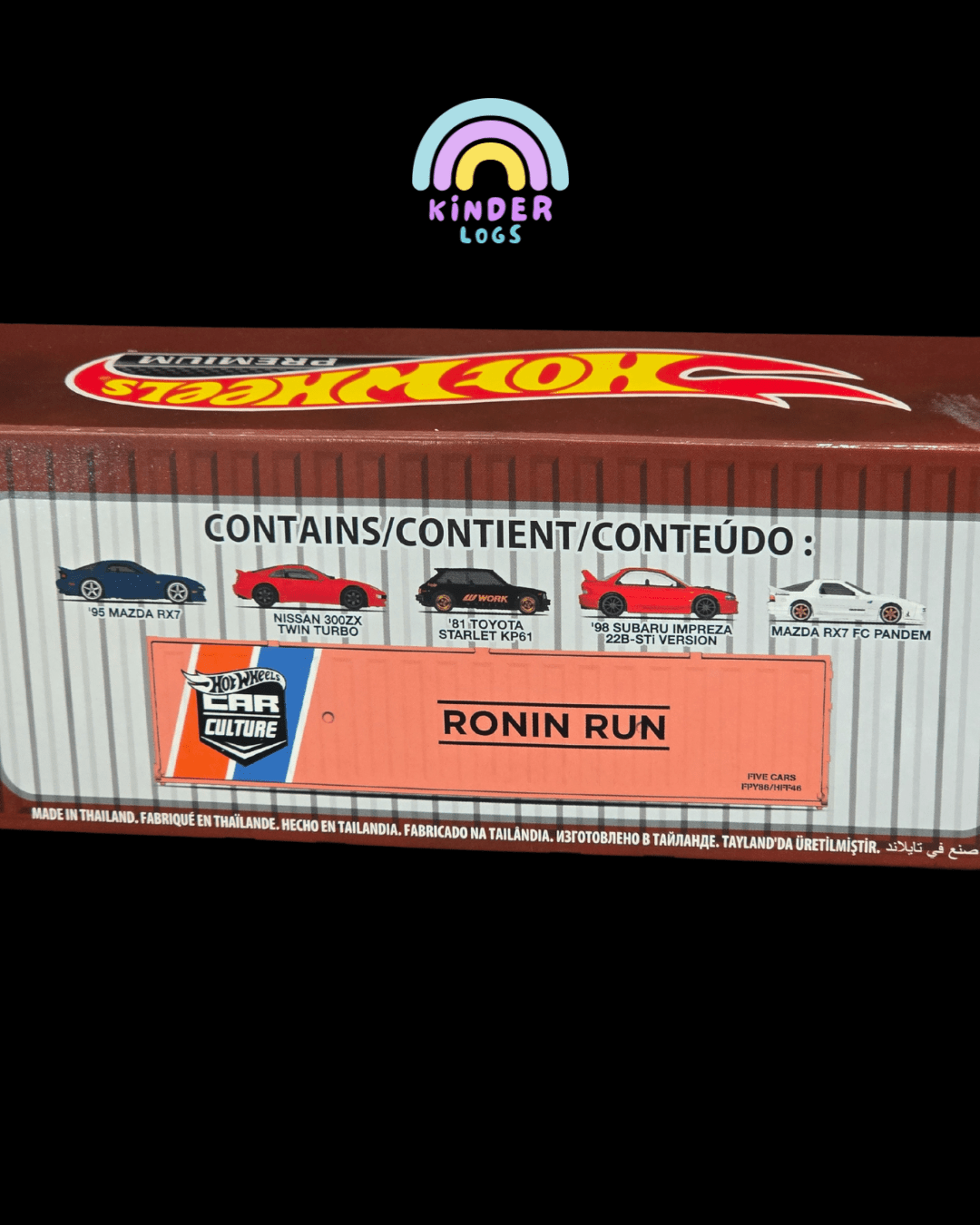 Premium Hot Wheels Ronin Run Container Set (5 Cars Pack) - Kinder Logs