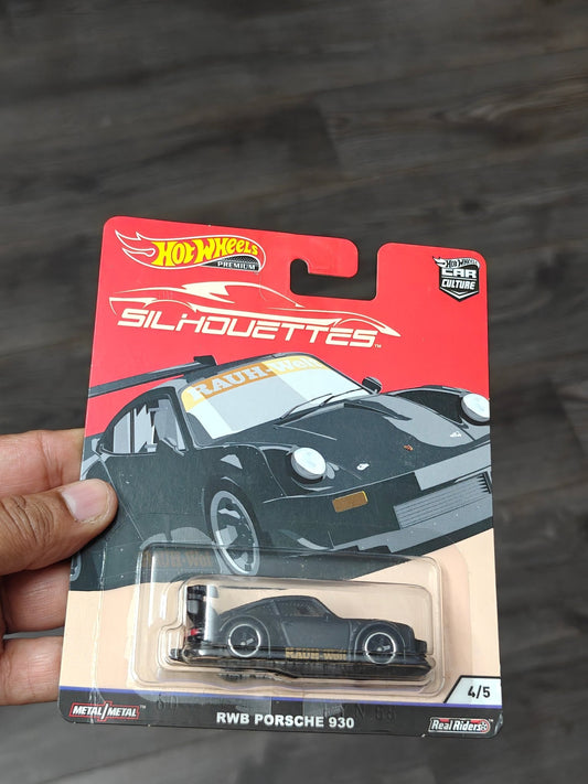 Premium Hot Wheels RWB Porsche 930 Silhouettes - Black (Slightly Creased Card) - Kinder Logs