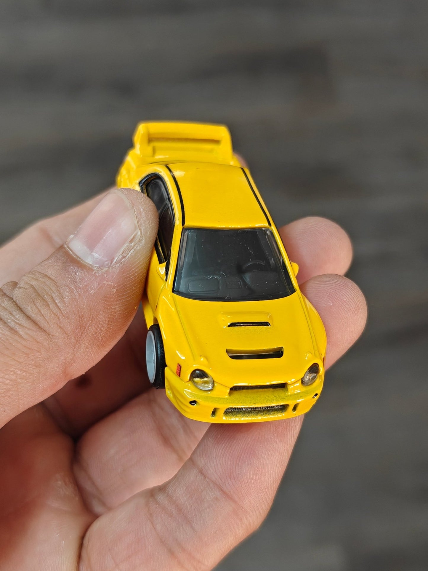 Premium Hot Wheels Subaru Impreza WRX - Yellow (Uncarded - New) - Kinder Logs