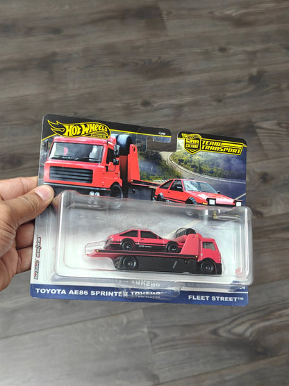 Premium Hot Wheels Team Transport Toyota AE86 And Fleet Street (Imported) - Kinder Logs