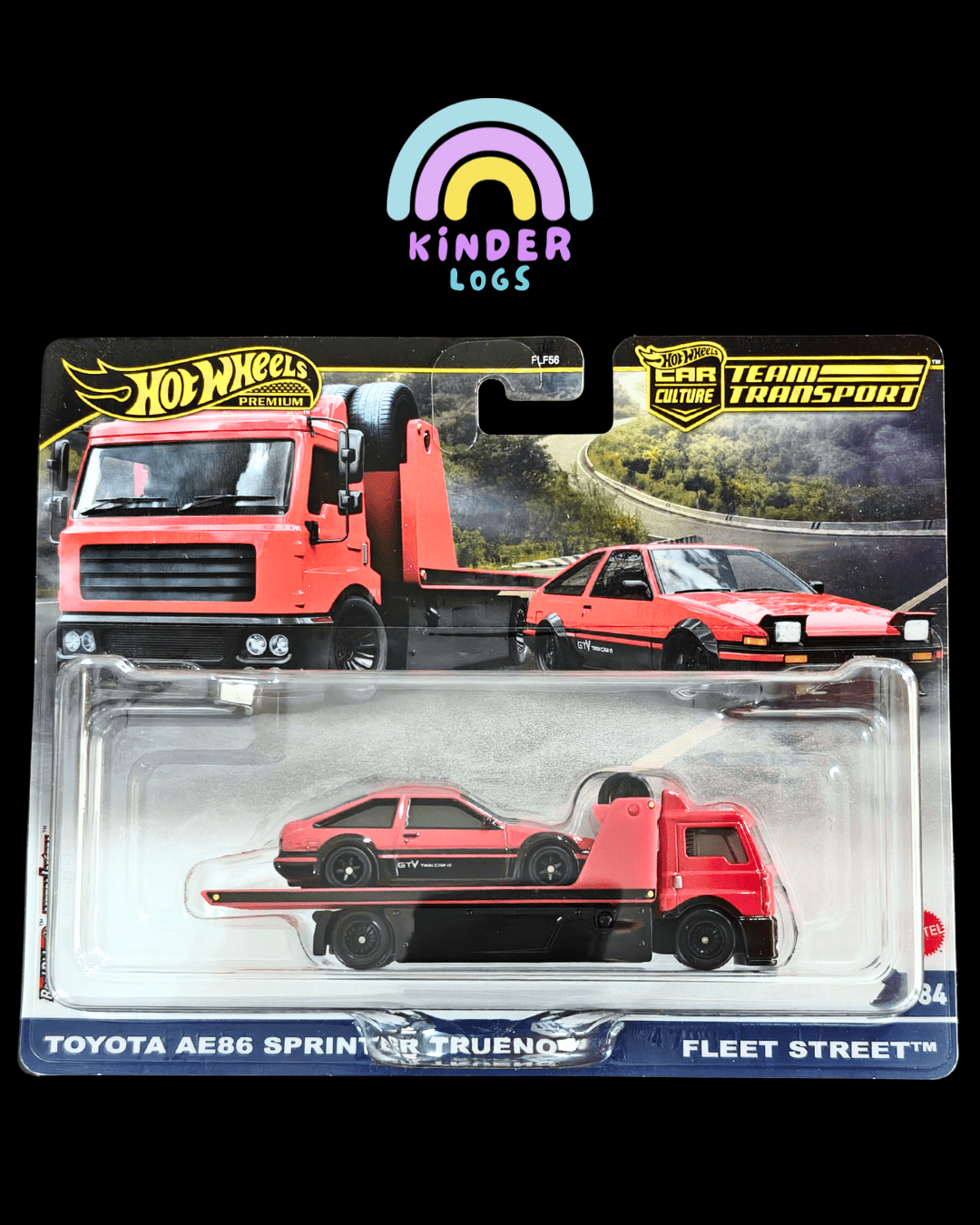 Premium Hot Wheels Team Transport Toyota AE86 Sprinter Trueno & Fleet Street - Kinder Logs