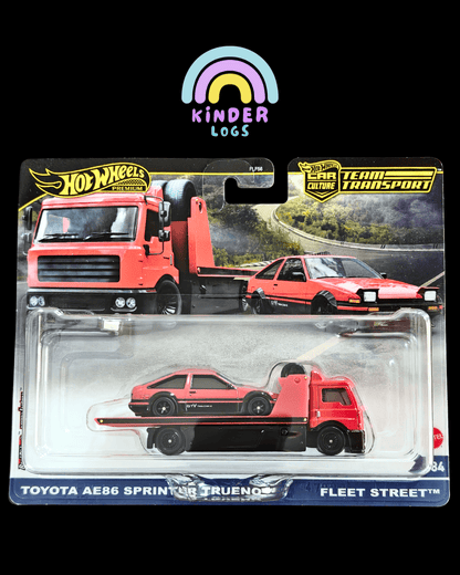 Premium Hot Wheels Team Transport Toyota AE86 Sprinter Trueno & Fleet Street - Kinder Logs
