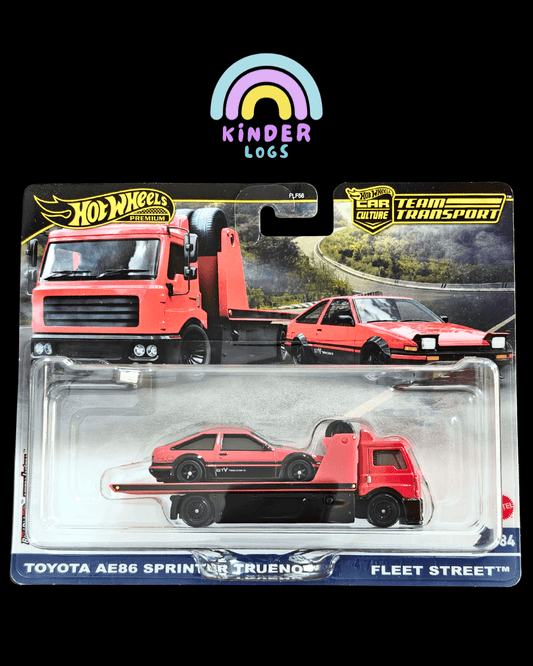 Premium Hot Wheels Team Transport Toyota AE86 Sprinter Trueno & Fleet Street - Kinder Logs