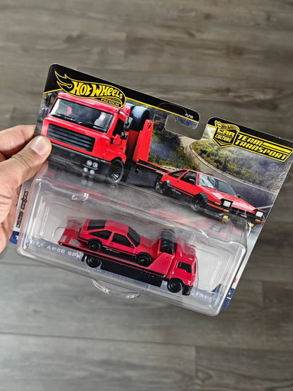 Premium Hot Wheels Team Transport Toyota AE86 Sprinter Trueno & Fleet Street - Kinder Logs