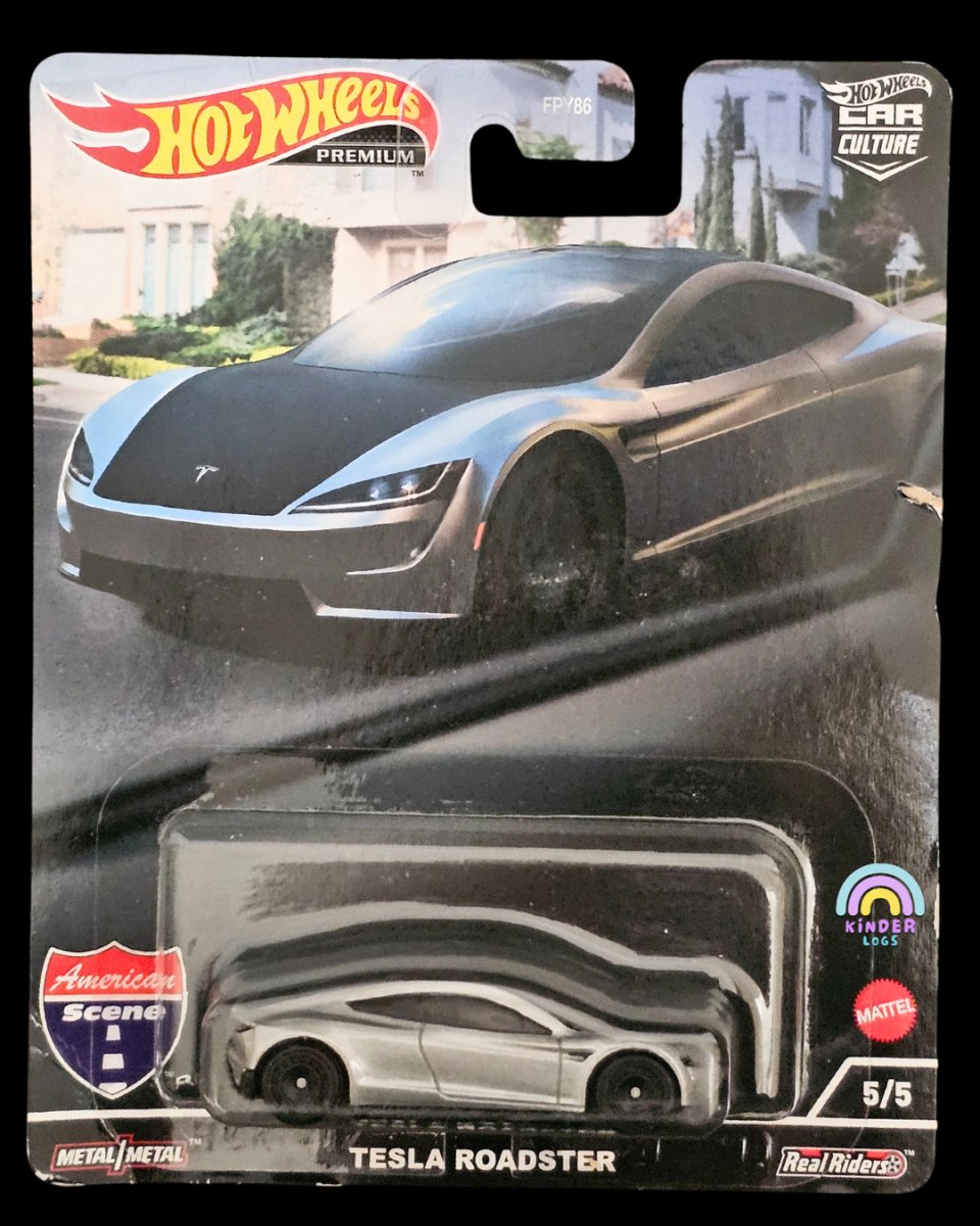 Premium Hot Wheels Tesla Roadster - American Scene - Kinder Logs