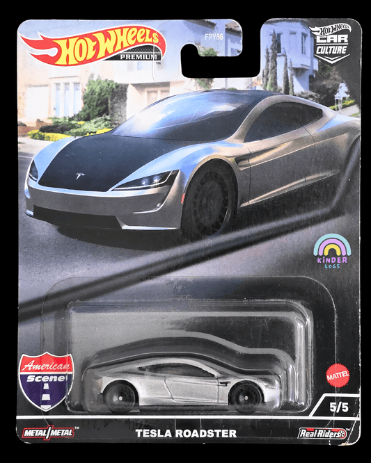 Premium Hot Wheels Tesla Roadster - American Scene (Imported) - Kinder Logs