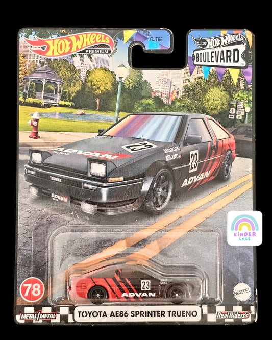 Premium Hot Wheels Toyota AE86 Sprinter Trueno (23 Advan) - Kinder Logs