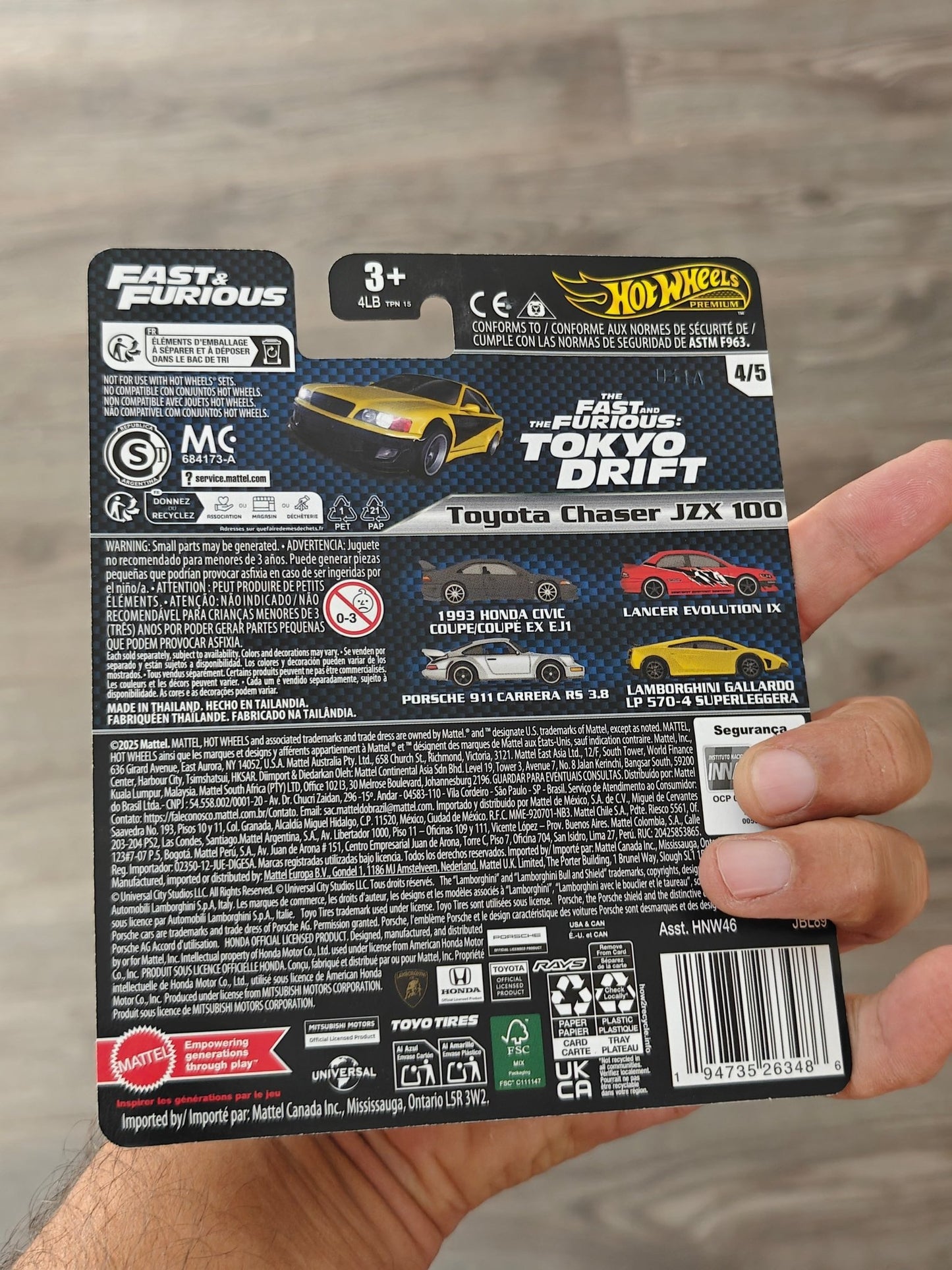 Premium Hot Wheels Toyota Chaser JZX 100 - Fast & Furious (Imported) - Kinder Logs