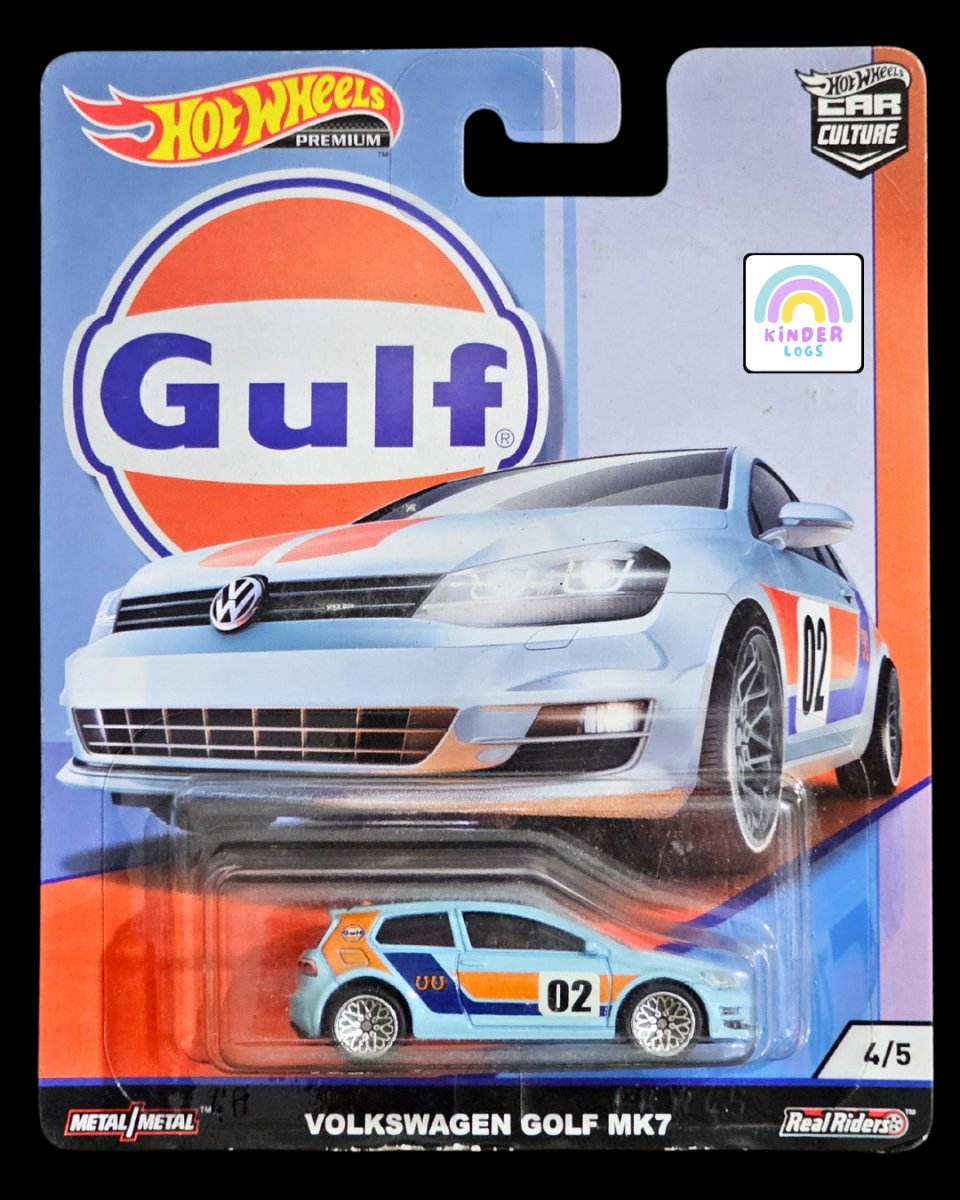 Premium Hot Wheels Volkswagen Golf MK7 Gulf Edition - Kinder Logs