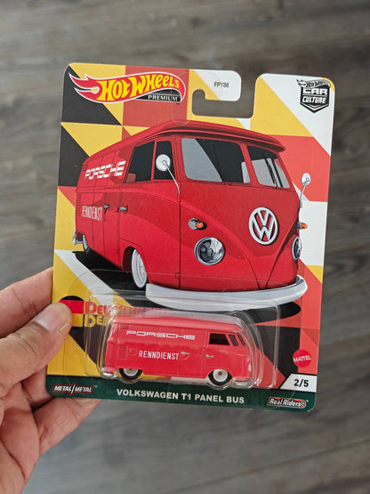 Premium Hot Wheels Volkswagen T1 Panel Bus - Deutschland Design (Imported) - Kinder Logs