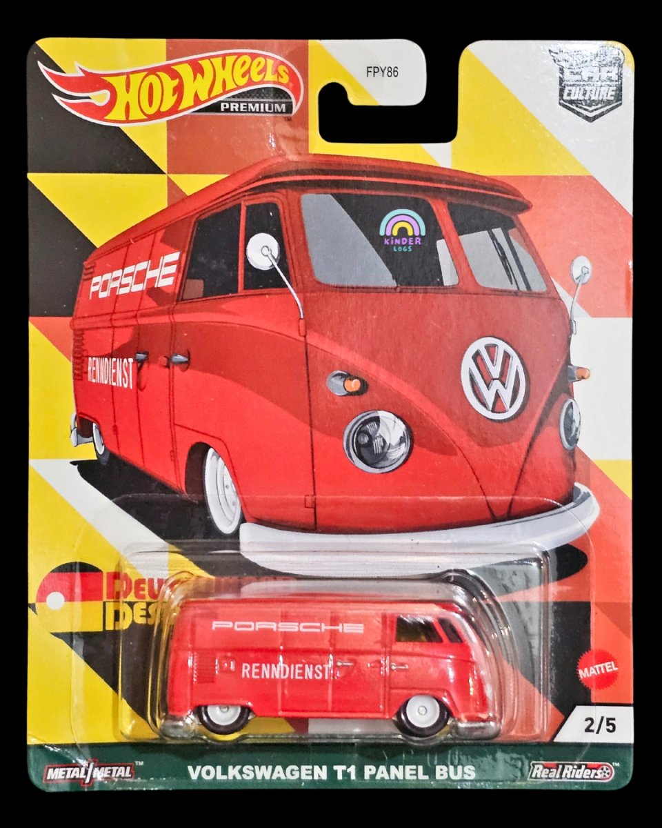 Premium Hot Wheels Volkswagen T1 Panel Bus Porsche Edition - Kinder Logs