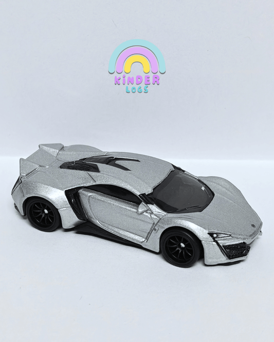 Premium Hot Wheels W Motors Lykan Hypersport - Silver (Uncarded - New) - Kinder Logs