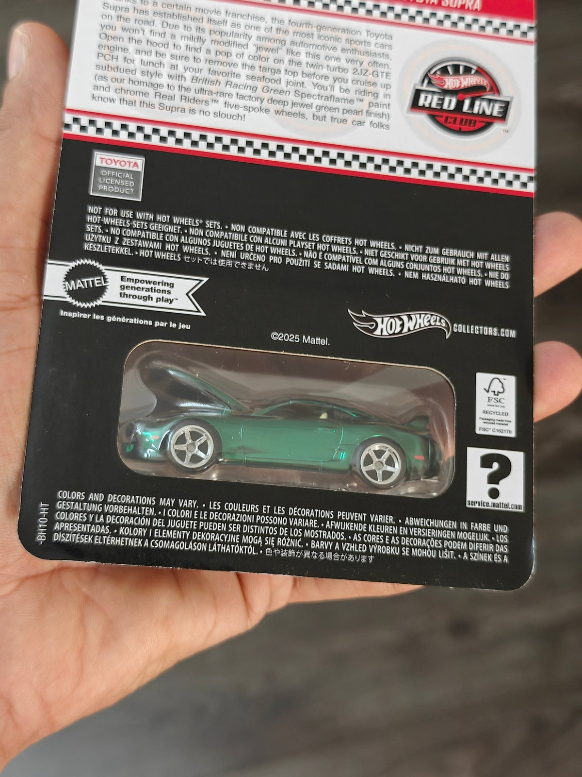 RLC Exclusive Hot Wheels 1997 Toyota Supra - Green - Kinder Logs