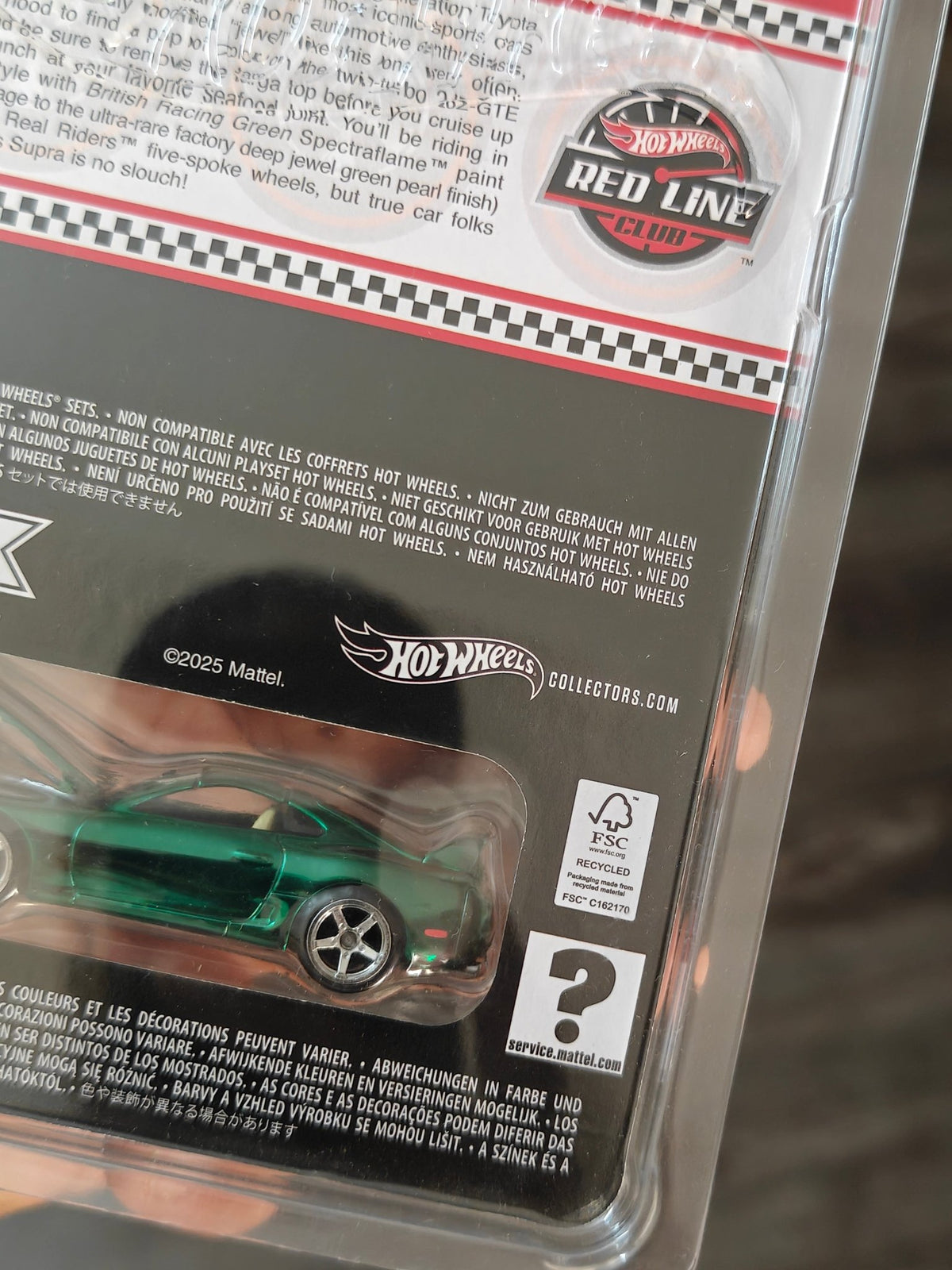 RLC Exclusive Hot Wheels 1997 Toyota Supra - Green - Kinder Logs