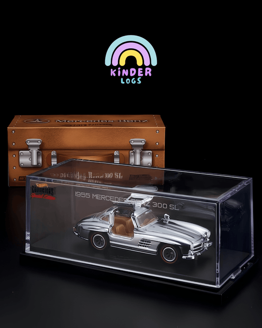 RLC Hot Wheels 1955 Mercedes-Benz 300 SL Special Edition (Silver Chrome) - Kinder Logs