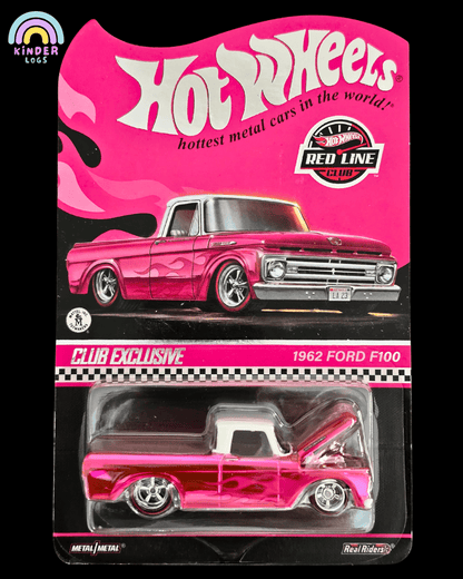 RLC Hot Wheels 1962 Ford F100 (Spectraflame Pink) - Kinder Logs