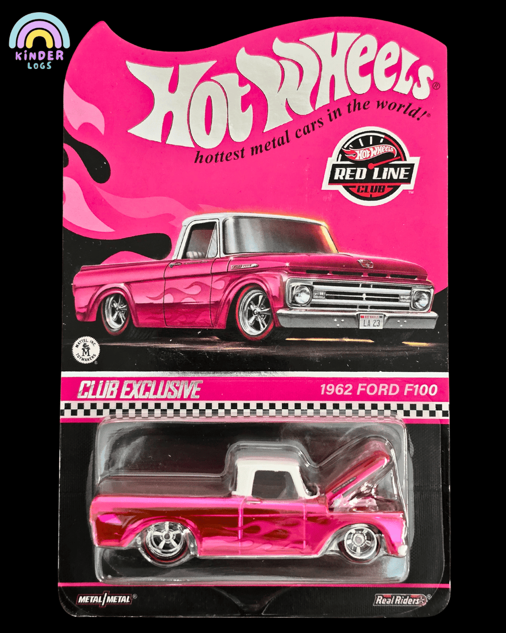 RLC Hot Wheels 1962 Ford F100 (Spectraflame Pink) - Kinder Logs India